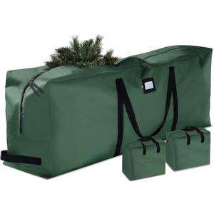 ZOBER Christmas Tree Storage Bag - With 2 Ornaments Accessories/Garland Bags - Fits 9 Ft Trees - 600D Oxford Fabric Christmas Tree Bag For Storage Box For Xmas - Strong, Durable Handles - Green