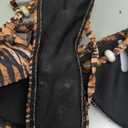 Women's 2 Pieces Zebra Striped Bikini Set Halter Triangle Swimsuit Y2K Tie Side Bathing Suit (Brown, X-Small)