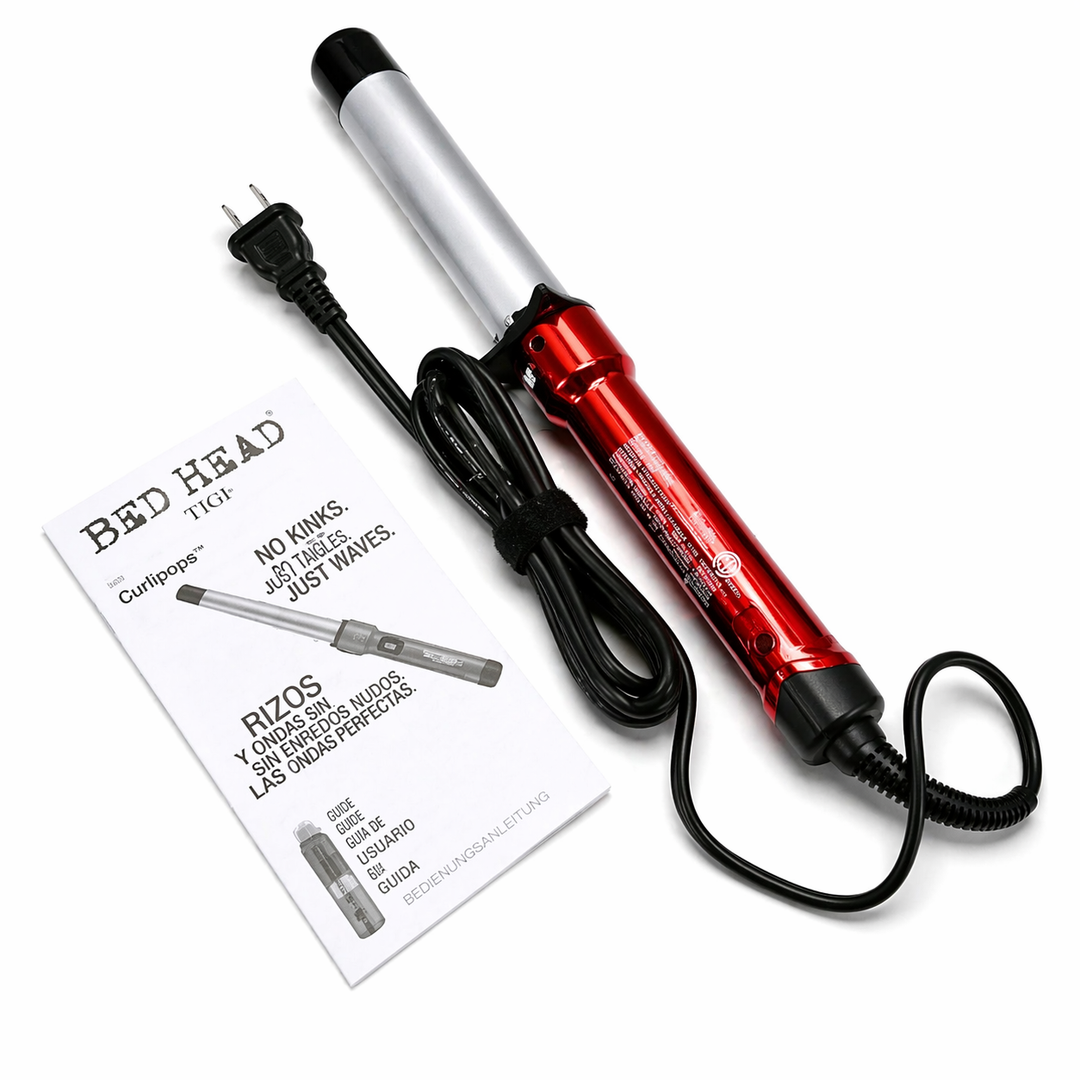 Bed Head Curlipops 1 Tourmaline Ceramic Tapered Styling Iron | Clamp-Free Tapered Curling Wand | for Curls and Waves (1 Inch)