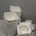 ZEONHAK 5 Inches Self Watering Planter, 10 Pack Plastic Self Watering Pots with 10 Wick Ropes, Wicking Flower Pots for Violets, Ocean Spider Plant, Orchid, Plants, Flowers, White