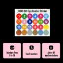 4 x NOVO OVO Nail Tips Number Stickers 24 Colorful Small Number Labels with 7 Blank DIY Stickers for Manicure Boxes, Color Cards, Nail Polish Bottles, Easily Classified and Organized