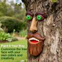 4 Pack Tree Faces Decor Outdoor, Large Whimsical Old Man Tree Hugger Statues, Resin Tree Art for Garden Yard Patio, Funny Tree Peeker Sculptures for Halloween Easter