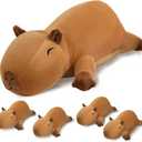 SQEQE Stuffed Capybara Plush - Cute Capybara Mommy with 4 Babies Surprise Soft Animal Toy Christmas, Valentine's, Birthday Gifts Ideal for Boys and Girls