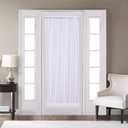 Home Brilliant White French Door Curtain Panels Window Drapery Rod Pocket with Tie Back, Set of 2, 30 x 72 Inch Long