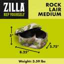 Zilla Rock Lair, Naturalistic Hide, Supports Shedding and Egg-Laying, Retains Humidity, Ideal for Snakes and Lizard, Medium