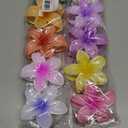 HAPTIME 10 Pack Flower Claw Clips for Women, Preppy Hair Clips, Plumeria Hair Clip, Hawaiian Flower Hair Clips, Gifts for Women Teen Girls