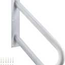 Handrails for Outdoor Steps Wall Mount, Railings for 1-2 Steps, U-Shaped Handrail with Powder Coated Finished, Stair Handrails for Garage, Porch, Yard and Garden (18" Length, White)
