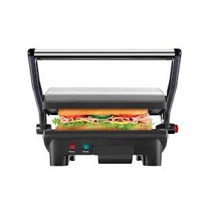 Chefman Electric Panini Press Grill, Compact 2Slice Sandwich Maker, NonStick Coated Plates, Opens 180 Degrees, Dishwasher Safe, Removable Drip Tray, Stainless Steel/Black
