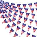 GCQQ USA Flag Pennant Banners - 40pcs Red White Blue Decorations 36FT 4th of July Patriotic Stars and Stripes Triangle Banner Garands for President Day American Independence Day, Memorial Day, Labor and Olympics Decor