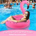 Sinbyuer Flamingo Inflatable Pool Floats, Pool Tubes Swim Ring Pink Pool Float, 42Inch Large Pool Float, Pool Inner Tube Beach Floats for Adults, Blow Up Floaties Water Floaties Pool Raft Lounger Lake