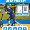 Kids Protective Gear Set, Knee and Elbow Pads with Wrist Guards for Ages 3-8 Year Toddler, 3 in 1 Enhanced Material Protective for Skating Cycling Bike Roller Scooter, Includes Organizer Bag, Blue
