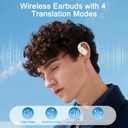 Wireless Earbuds Bluetooth Headphones - 3-in-1 Translation Earbuds Real Time - Open Ear Language Translator Earbuds - HD Sound, 68H Long Playtime, IPX5 Waterproof Ear Buds for Workout/Sports, Beige