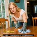 4 Pairs Rubber Kitchen Dishwashing Gloves Reusable Household Cleaning Gloves for Washing Dishes and Cleaning Tasks, Non-Slip (Large)