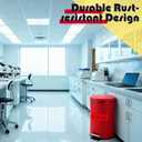 Geiserailie 1 Set 1.32 Gallon,Stainless Steel Biohazard Trash Can with Foot-Operated Self-Closing Lid, with Biohazard Labels and Bags for Lab Medical Hospitals Industrial Infectious Waste Disposal