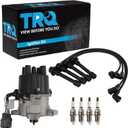 TRQ Ignition Kit Distributor Spark Plugs Wire Set Compatible with 1996-1998 Honda Civic 1996-1997 Civic del Sol