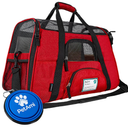 PetAmi Airline Approved Pet Carrier for Cats & Small Dogs, Soft Sided TSA Travel Carrier Bag with Sherpa Bed, Breathable Mesh Ventilation, Collapsible Bowl, Fits Under Seat, Up to 18 lbs, Large Red