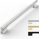 10 Pack Satin Nickel Cabinet Handles - 10 Inch Kitchen Pulls for Cabinets and Wardrobes (10"/254MM Hole Center, Brushed Satin Nickel)