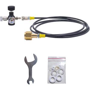 Soda Water Carbon Dioxide Cylinder Fill Station Refill Adapter Quick Disconnect Kit with 100inches Hose 2000psi Gauge for CO2 Blue Bottle TR21-4