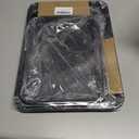 SS&CC Nonstick Baking Sheet Pan Set of 3, 0.8mm Carbon Steel Cookie Sheets for Oven - Half/Quarter/Jelly Roll Pans with Diamond Texture, PFOA-Free & Oven Safe (17.5x12, 15.5x10.2, 13.5x9.5 Inch) (Black)