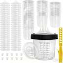 Qopaw PPS Paint Spray Gun Disposable Cups System, 600ml (20oz) Automotive Paint Mixing Kit, 50 Liners & Lids, 125 Micron Strainer, Hard Cup for HVLP & LVLP Spray Guns
