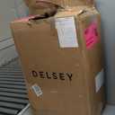 DELSEY PARIS Sky Max 2.0 Softside Expandable Luggage with Spinner Wheels, Black, Checked-Medium, 24 Inch