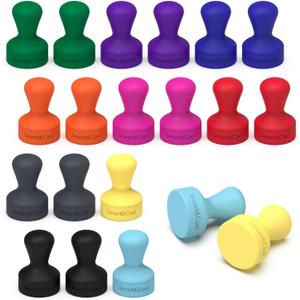 SMART&COOL Silicone Anti Scratch Push Pin Refrigerator Magnets, Thumbtack Magnets for Fridge, Dry Erase Board, Whiteboard, Office, Classroom, School (20 Pack, Multi)