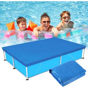 Rectangular Pool Cover for Above Ground Pool,120 x 80 in Inflatable&Frame Pool Cover,Resistant Dustproof Rainproof Waterproof Suitable for Outdoor Backyard Swimming Pool