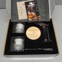 Whiskey Smoker Kit with Torch - 6 Natural Wood Chips Flavors, 2 Glasses, 2 Ice Molds - Cocktail Smoker Infuser Kit, Old Fashioned Smoker Kit, Birthday Bourbon Whiskey Gifts for Men, Dad(No Butane)