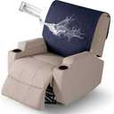 VANSOFY Recliner Chair Covers 100% Waterproof Backrest Cover Reclining Cover Non-Slip Dog Chair Cover Furniture Protector Washable Slipcover Elastic Straps for Pets, Dogs(Dark Blue)
