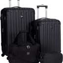 Travelers Club Midtown Hardside 4-Piece Luggage Travel Set, Black