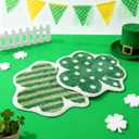 2 Pieces Shamrock Bathroom Rugs St Patricks Day Clover Bath Mat Absorbent Non Slip Clover Door Mats for Irish Holiday Decor Shower Bathtub Bedroom Kitchen Entrance Door Carpet