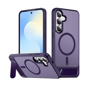 SPIDERCASE Magnetic for Samsung Galaxy S25 FE Case, [3 Stand Ways][ Military Grade Drop Protection] with Invisible Stand Slim Phone Case for S25 FE 5G Finger Sleeves,Purple