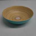 CLAYNIX Bamboo Salad Bowl, Large Serving or Chip Bowl for Party Snacks, Lightweight Popcorn Bowl 12 Inch (Turquoise)