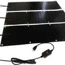 Snow Melting Walkway Mat, Snow & Ice Melting Mat Slip-Proof Rubber Heated Mat Connection W/Power Cord Heated Driveway Pad, 10In X 30In,3PCS