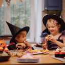 Havawish 50 PCS Halloween Paper Plates 9'' Witch Hat Shaped disposable Plates for Halloween Dinnerware Birthday Baby Shower Table Decor Party Supplies