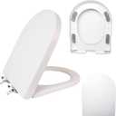 Minsa soft sealed toilet seat, compatible with D/U-shaped extended bucket, quick release, easy to install, easy to clean, non discolored, thick and durable plastic material, white(M18)