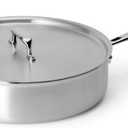 Misen 5-Ply Stainless Steel Sauté Pan with Lid - Versatile, Durable, Dishwasher and Oven Safe - Even Heating, Ergonoic Stay-Cool Handle - For Searing, Braising, and More - 3 QT