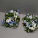 DearHouse 2Pcs Artificial Peony Flower Garland - Silk Peony Garland with Purple White Flowers for Wedding Party Table Decoration,6ft/Strand(White& Blue&Dark Blue)