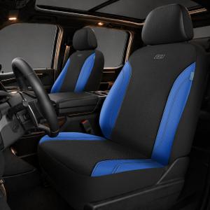 Skechers Car Seat Covers, Work Leather Seat Covers 5-Times Stronger Built-in Webbing, Oxford Fabric Front Seat Cover, Airbag Compatible, Automotive Comfort for Cars, Trucks, SUVs,Bule