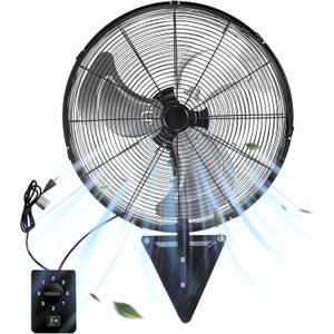 20 Inch Wall Mount Fan, Heavy Duty Oscillating Wall Mounted Fan with 5500 CFM, High Velocity 3 Speed Fans Outdoor with Adjustable Tilting for Workshop, Garage, Patios, Commercial and Industrial