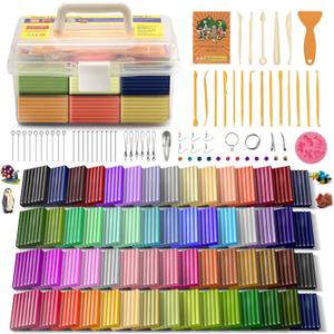 Aestd-ST Polymer Clay 60 Colors, Modeling Clays for Kids DIY Starter Kits, Oven Baked Model Clay, Non-Sticky,with Sculpting Tools, Holiday Gift for Children and Artists.