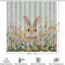 Easter Shower Curtain Rabbit Floral Shower Curtain Bathroom Decor Waterproof Fabric 72 x 72 Inches with 12 Hooks