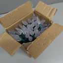 Brite Star 80 Lt LED C6 Faceted Light with Green Wire, Pure White