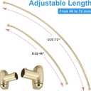 Curved Shower Curtain Rod, TOPROD Round Shower Curtain Rod 48 to 72 Inches Adjustable, Rounded Bowed Stainless Steel Shower Rods for Bathroom, Bathtub, More Shower Space, Gold, Need to Drill