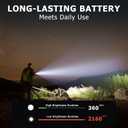 LED Rechargeable Flashlights 1600 High Lumens, 36 Hour Long Runtime, M300 Fast Charging Version Charges Type-C, Zoomable, 6 Modes, All-weather Waterproof Flashlight for Home Emergency Camping (Red)