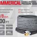 YAMATIC 3/8" Pressure Washer Hose 100 FT Non-Marking, Swivel Quick Connect
