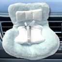 Doll Car Seat for 17cm Dolls with Air Vent Clip and Desktop Stand, Cute and Functional Car Ornament for Doll Fans, Collectors, Doll Accessories (Blue)
