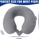 SAIREIDER Travel Pillows for Sleeping Airplane 100% Pure Memory Foam Neck Pillow for Airplanes Washable Cover(Grey)