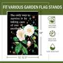 4 x White Camellia Flower Inspirational Decorative Garden Flag