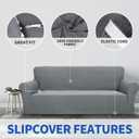 ZNSAYOTX 1 Piece Jacquard Couch Covers for 2 Cushion Couch High Stretch Loveseat Slipcover for Pets Dogs Anti Slip Love Seat Sofa Slipcover Furniture Protector (Loveseat, Light Grey)